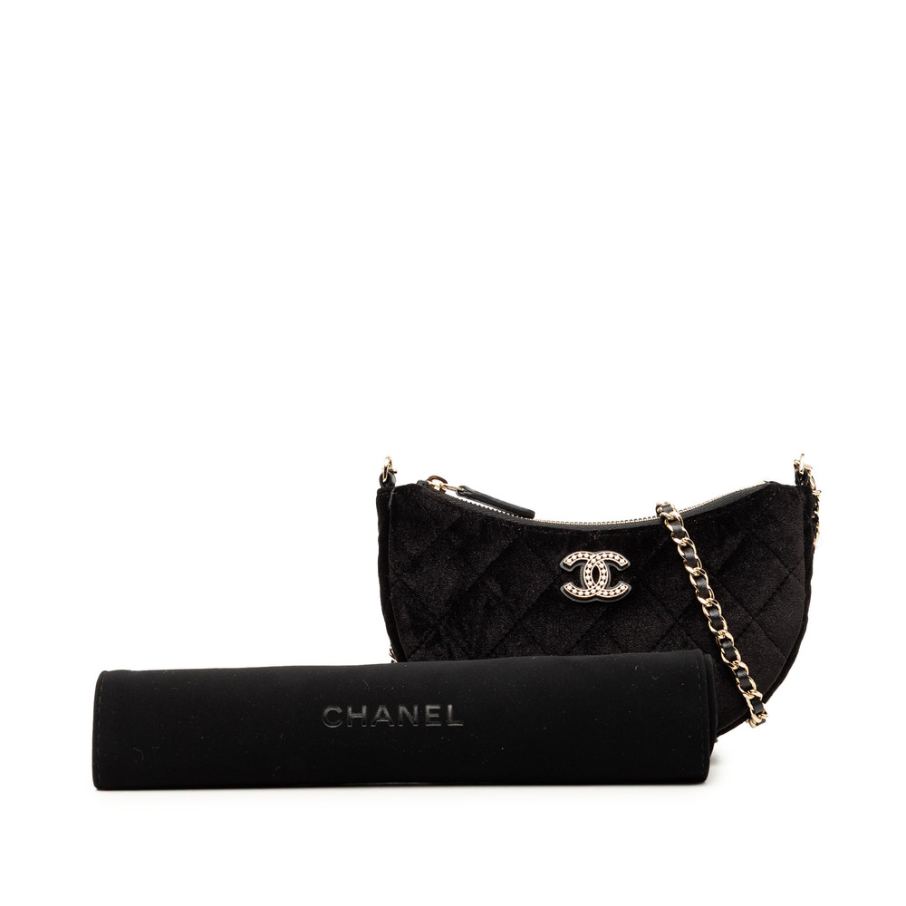 Pre-Loved Chanel CC Quilted Velour Half Moon Chain Crossbody - Picture 9 of 9